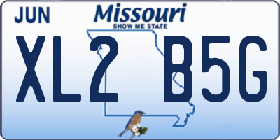 MO license plate XL2B5G
