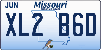 MO license plate XL2B6D