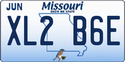 MO license plate XL2B6E