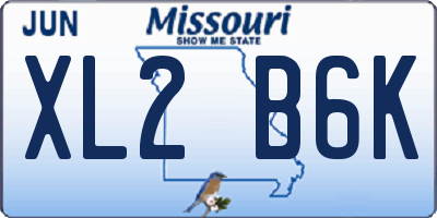 MO license plate XL2B6K