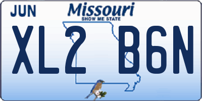 MO license plate XL2B6N