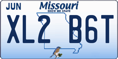 MO license plate XL2B6T