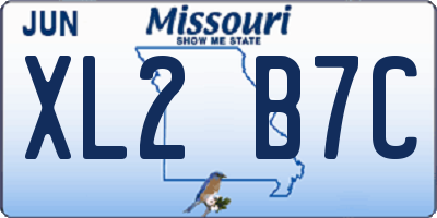 MO license plate XL2B7C