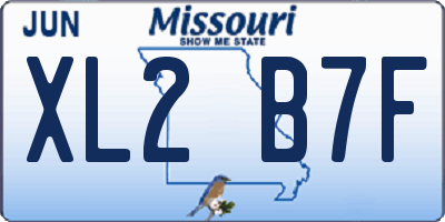 MO license plate XL2B7F