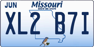MO license plate XL2B7I