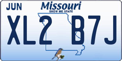 MO license plate XL2B7J