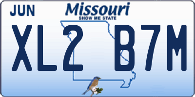 MO license plate XL2B7M