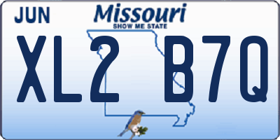 MO license plate XL2B7Q