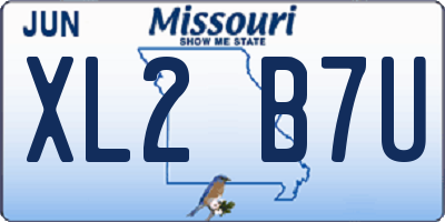 MO license plate XL2B7U