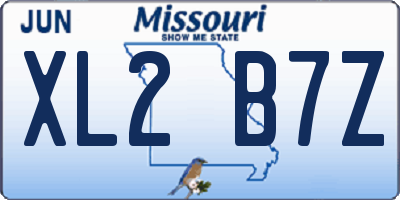 MO license plate XL2B7Z