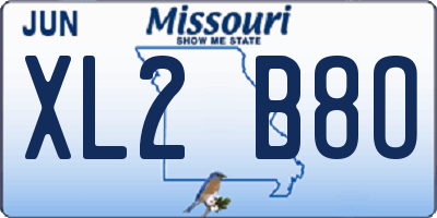MO license plate XL2B8O