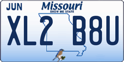 MO license plate XL2B8U