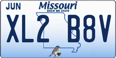 MO license plate XL2B8V