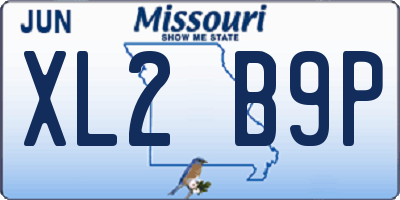 MO license plate XL2B9P