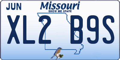 MO license plate XL2B9S