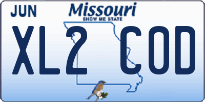 MO license plate XL2C0D