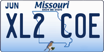 MO license plate XL2C0E