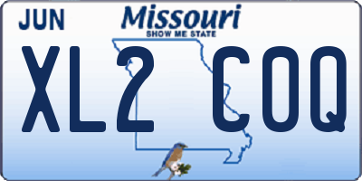 MO license plate XL2C0Q