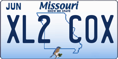 MO license plate XL2C0X