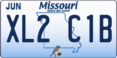 MO license plate XL2C1B