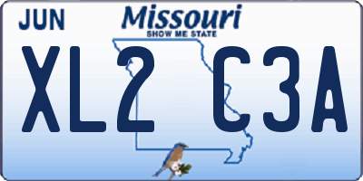 MO license plate XL2C3A