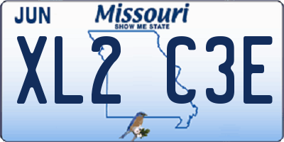 MO license plate XL2C3E