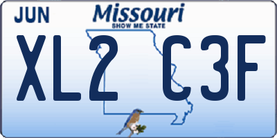 MO license plate XL2C3F