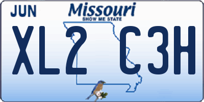 MO license plate XL2C3H