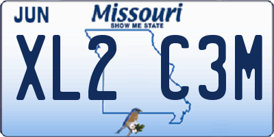 MO license plate XL2C3M