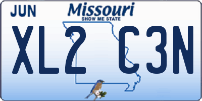 MO license plate XL2C3N