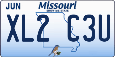 MO license plate XL2C3U