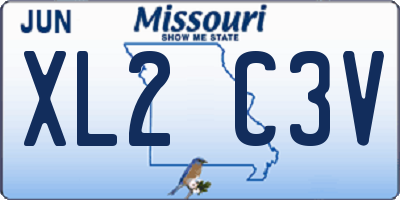 MO license plate XL2C3V