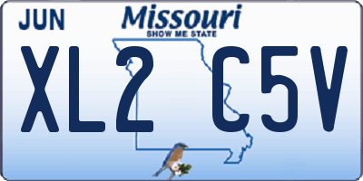 MO license plate XL2C5V
