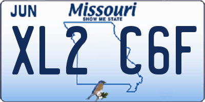 MO license plate XL2C6F