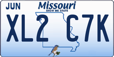 MO license plate XL2C7K