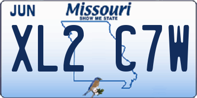 MO license plate XL2C7W