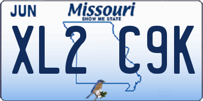 MO license plate XL2C9K