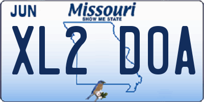 MO license plate XL2D0A