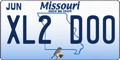 MO license plate XL2D0O