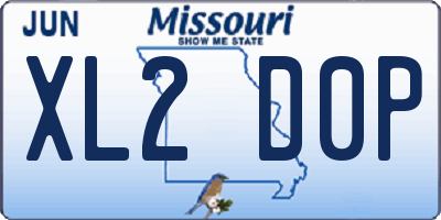 MO license plate XL2D0P