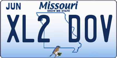 MO license plate XL2D0V