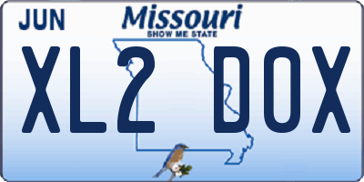 MO license plate XL2D0X
