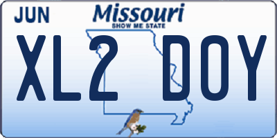 MO license plate XL2D0Y