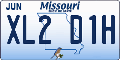 MO license plate XL2D1H