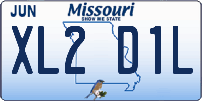 MO license plate XL2D1L