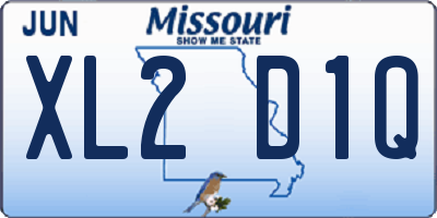 MO license plate XL2D1Q