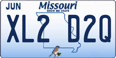 MO license plate XL2D2Q