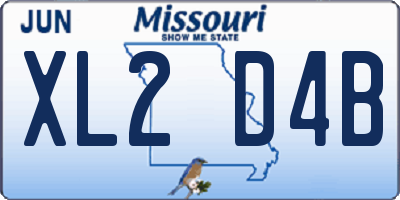 MO license plate XL2D4B