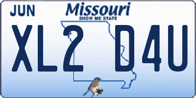 MO license plate XL2D4U