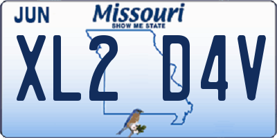 MO license plate XL2D4V